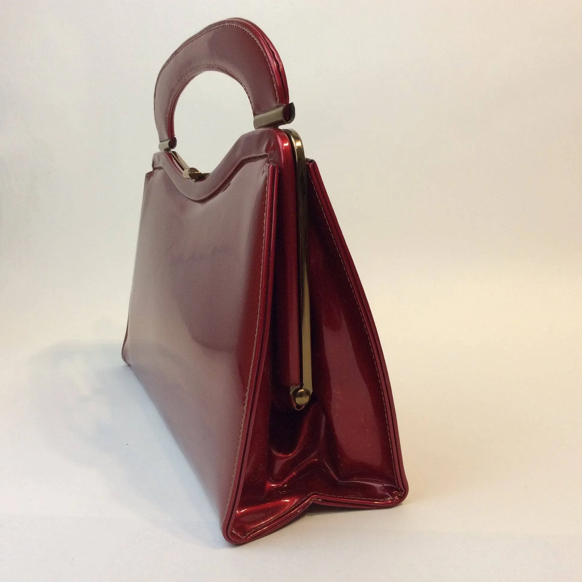 1950s Glossy Red Handbag