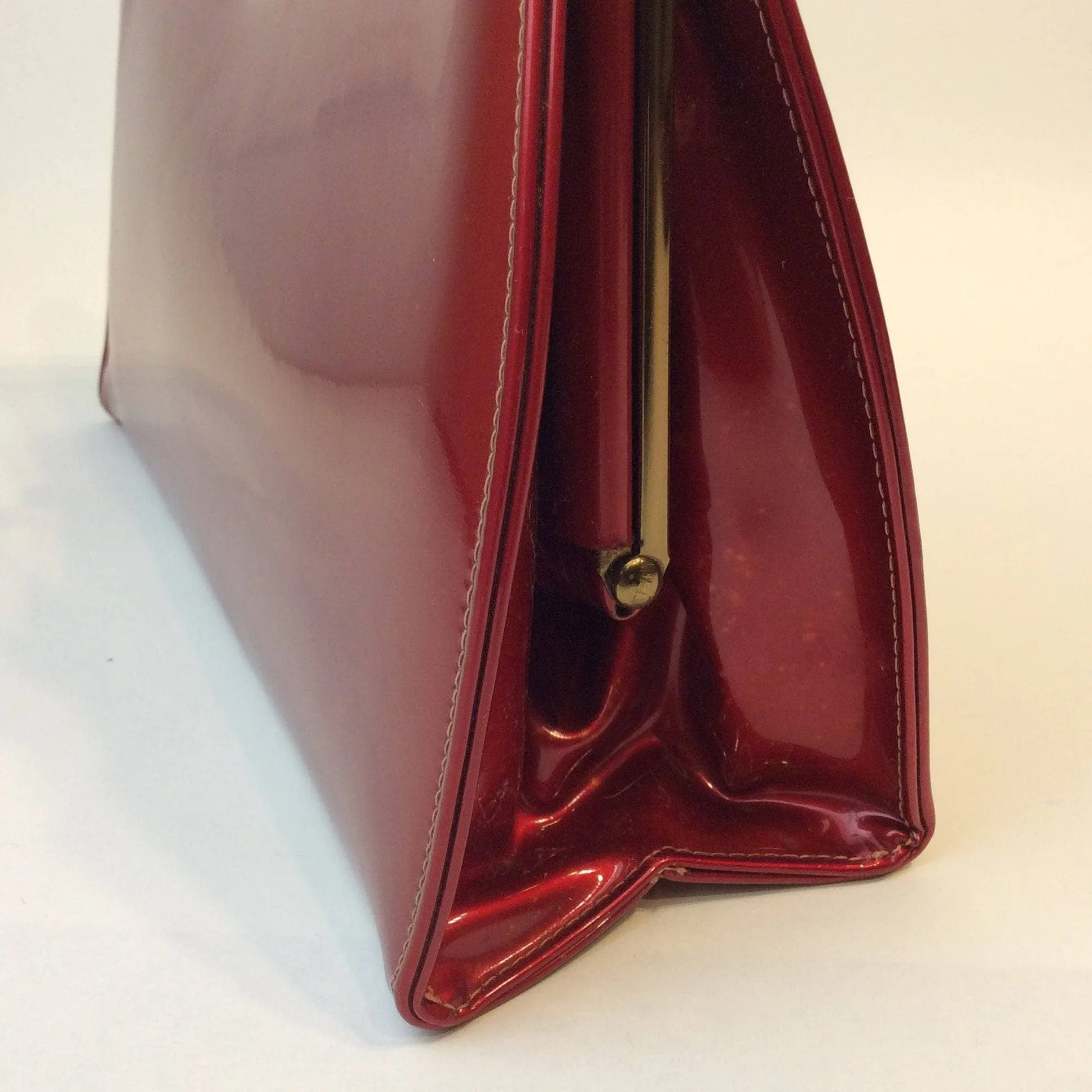1950s Glossy Red Handbag