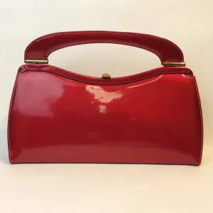 1950s Glossy Red Handbag