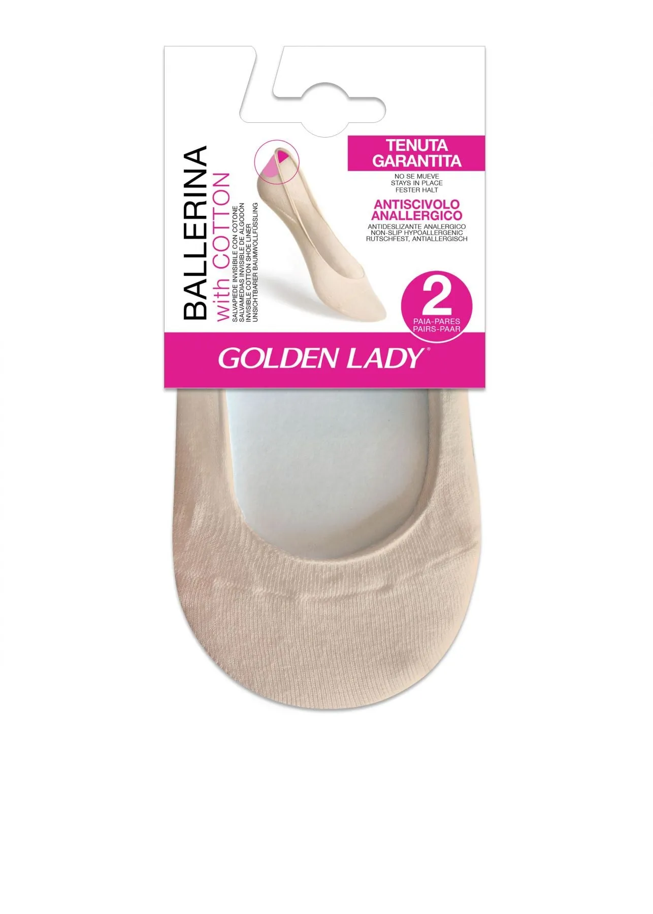 2-pk Golden Lady Steps Ballerina sokker med bomull