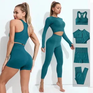 2/3/4PCS Seamless Women Yoga Set for Ultimate Comfort and Flexibility in Active Lifestyle