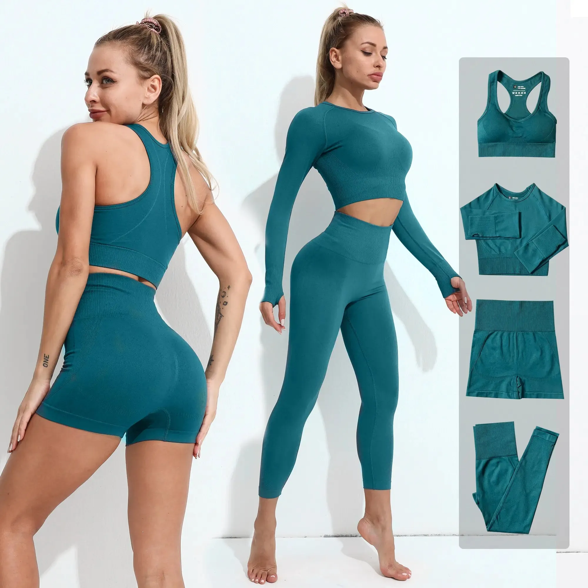 2/3/4PCS Seamless Women Yoga Set for Ultimate Comfort and Flexibility in Active Lifestyle