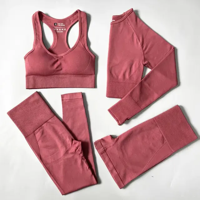 2/3/4PCS Seamless Women Yoga Set for Ultimate Comfort and Flexibility in Active Lifestyle