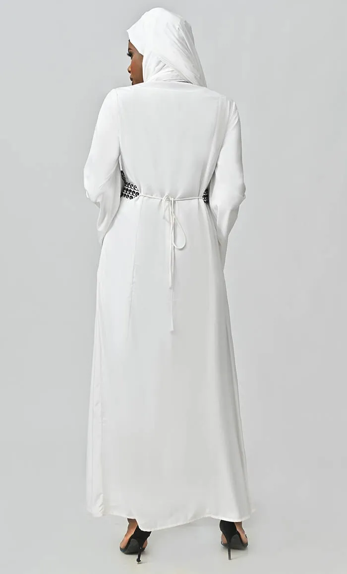 Amira Moroccan Style Abaya With Hand Embroidery And Beautiful Bell Sleeves