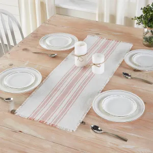 Antique White Stripe Coral Indoor/Outdoor Table Runner 12x36 VHC Brands VHC Brands