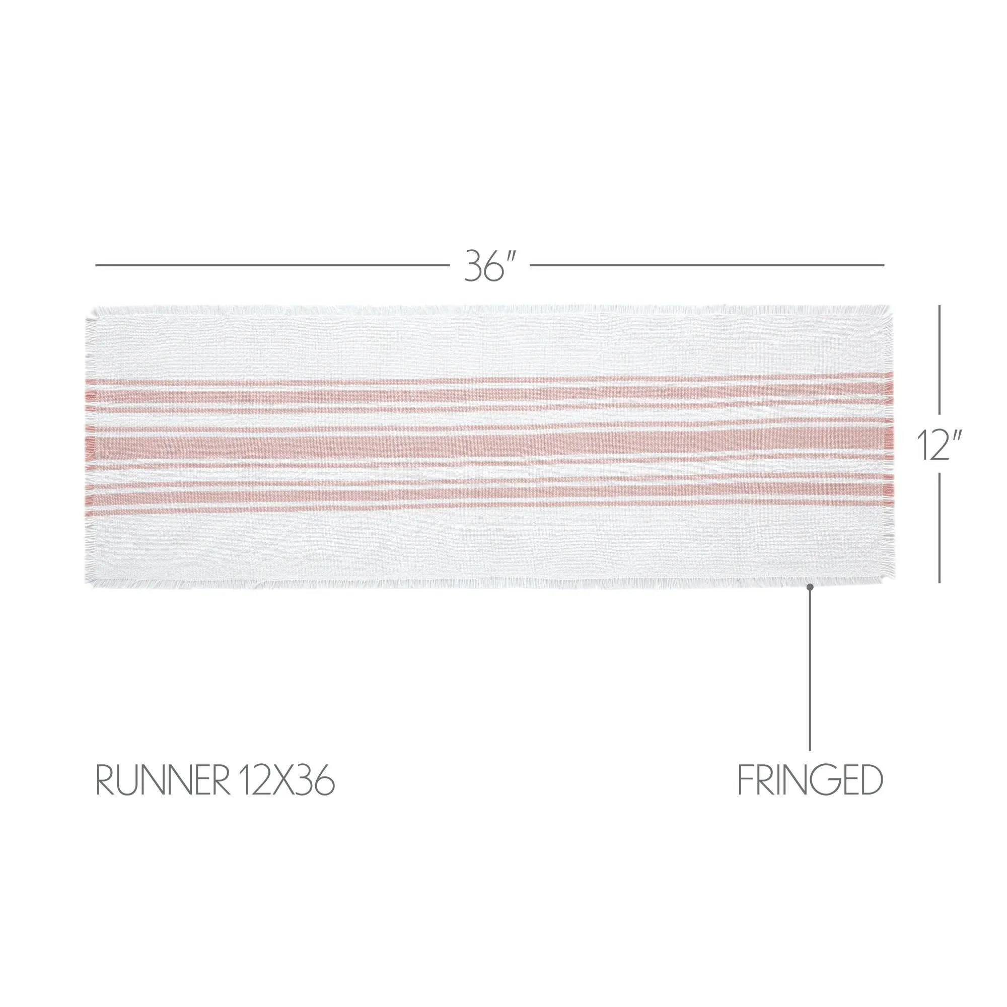 Antique White Stripe Coral Indoor/Outdoor Table Runner 12x36 VHC Brands VHC Brands
