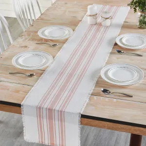 Antique White Stripe Coral Indoor/Outdoor Table Runner 12x72 VHC Brands VHC Brands