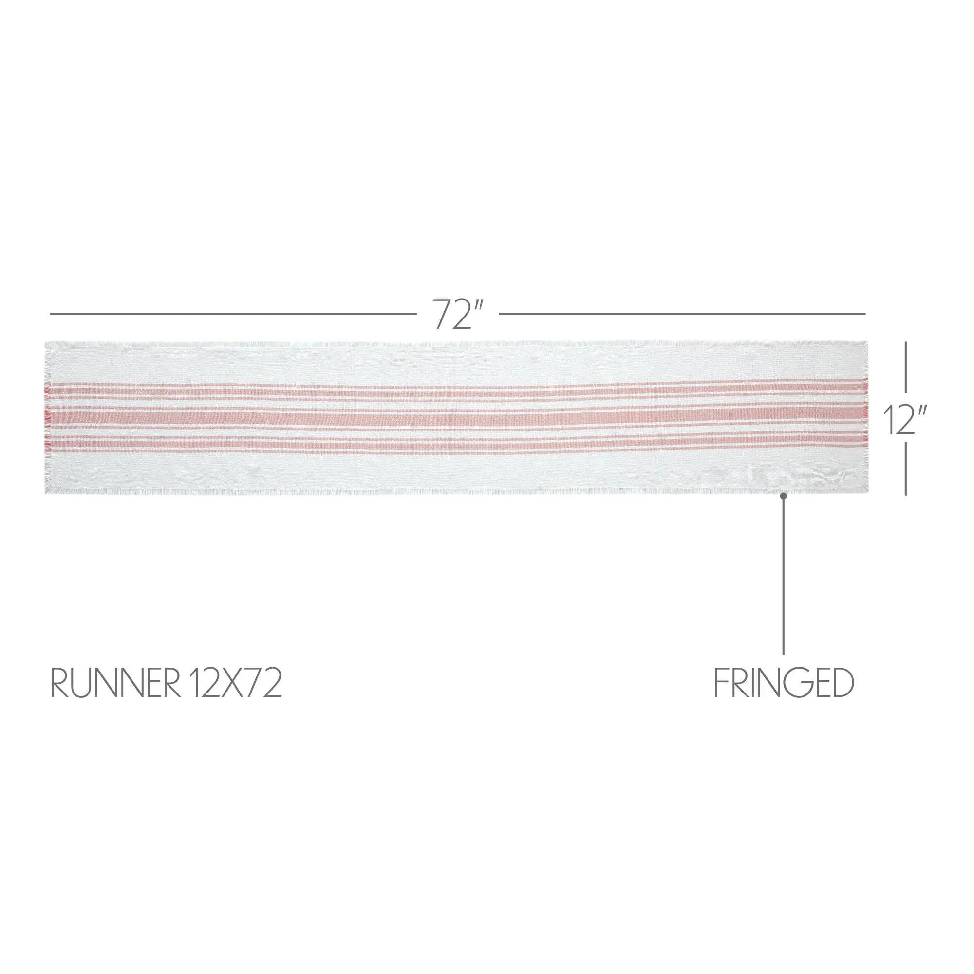 Antique White Stripe Coral Indoor/Outdoor Table Runner 12x72 VHC Brands VHC Brands