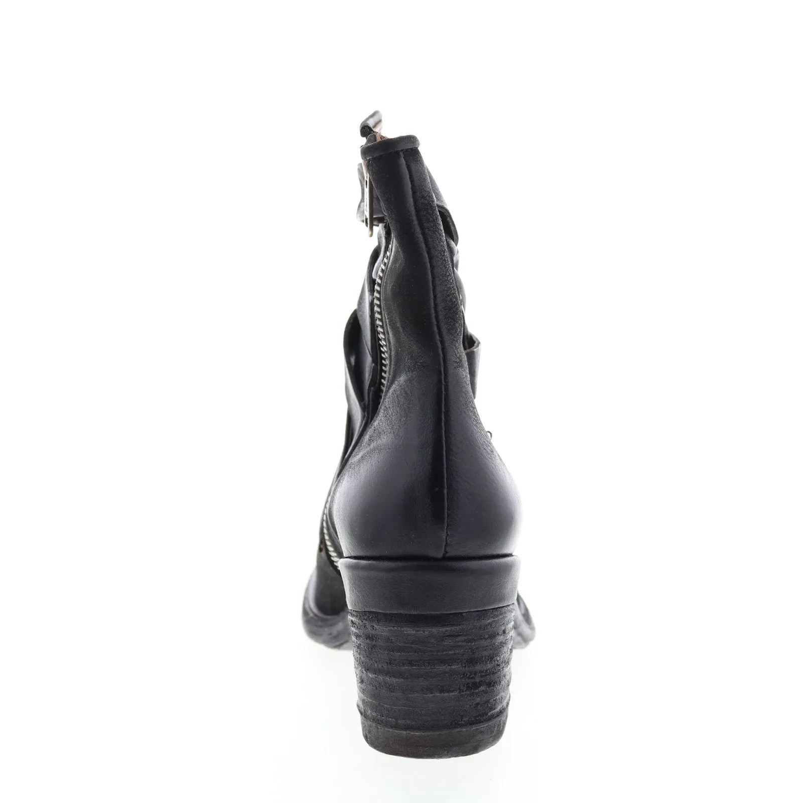 A.S. 98 Jacob A24211-301 Womens Black Leather Zipper Mid Calf Boots