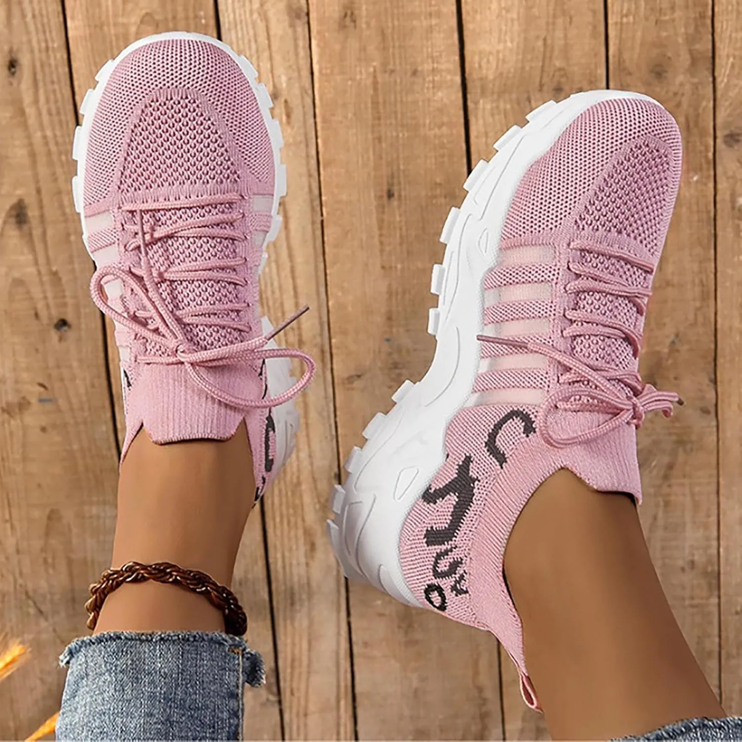 Athletic Shoes for Women Platform Breathable Mesh Sneakers Casual Comfortable Non Slip Summer Walking Sport Shoes