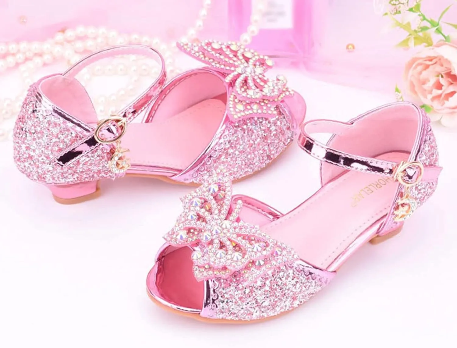 Baby First Walking Shoes Sandals Princess Shoes Bow High Heels Show Princess Shoes Kids Boots With Heels