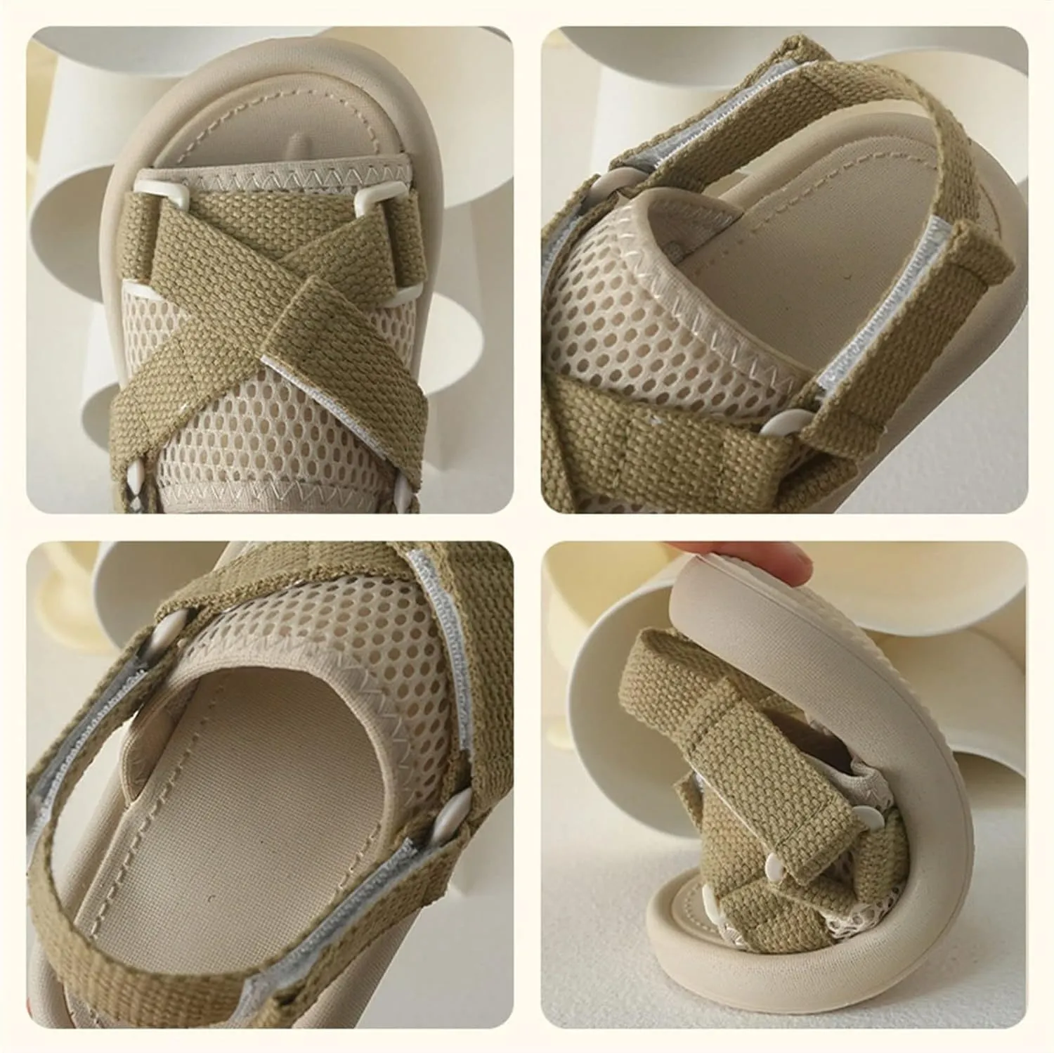 Baby Girls Boys Sandals Summer Outdoor Casual Beach Shoes Adjustable Non-Slip Open Toe Sandals My First Pair Shoes