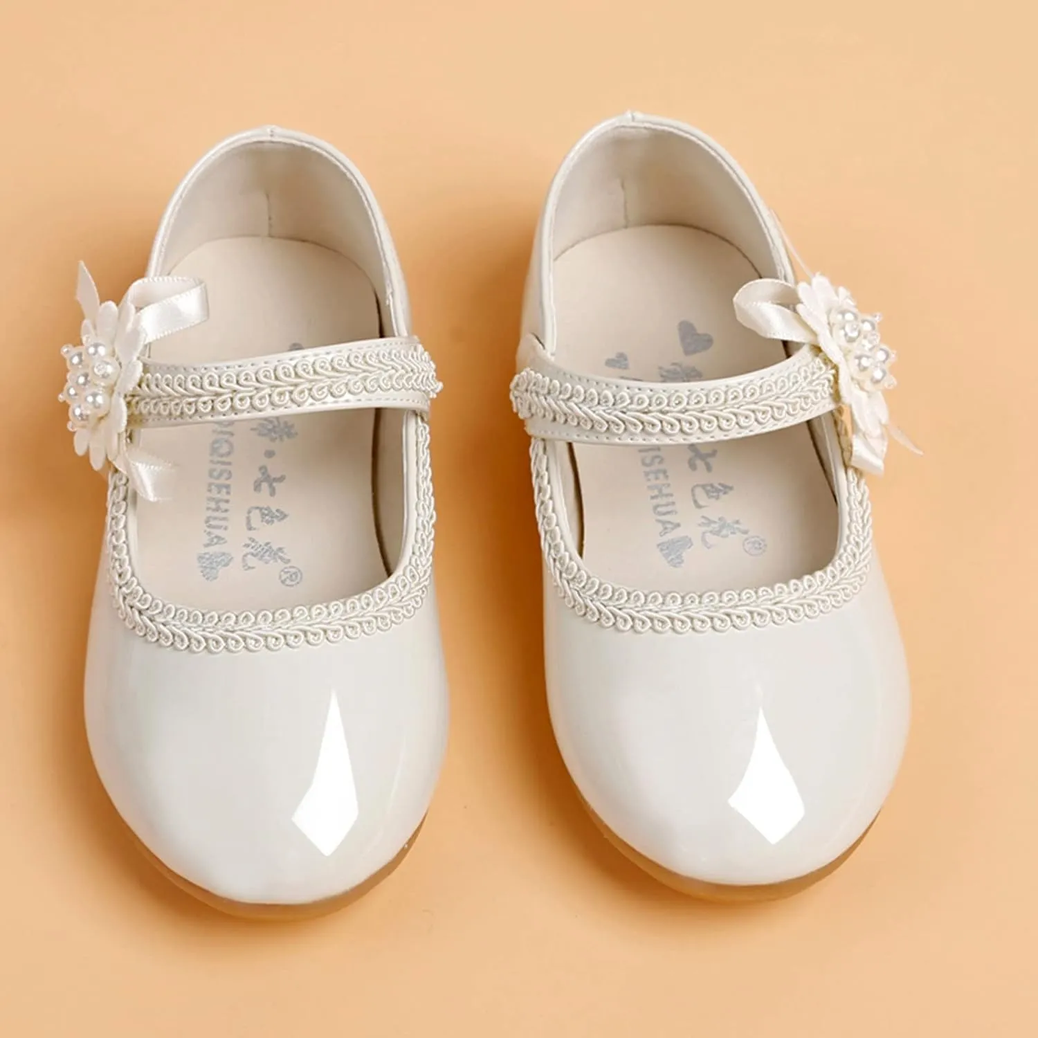 Baby Girls Dress Shoes Mary Jane Ballet Flats Flower Girl School Party Wedding Shoes Girls Slip On Walking Shoes