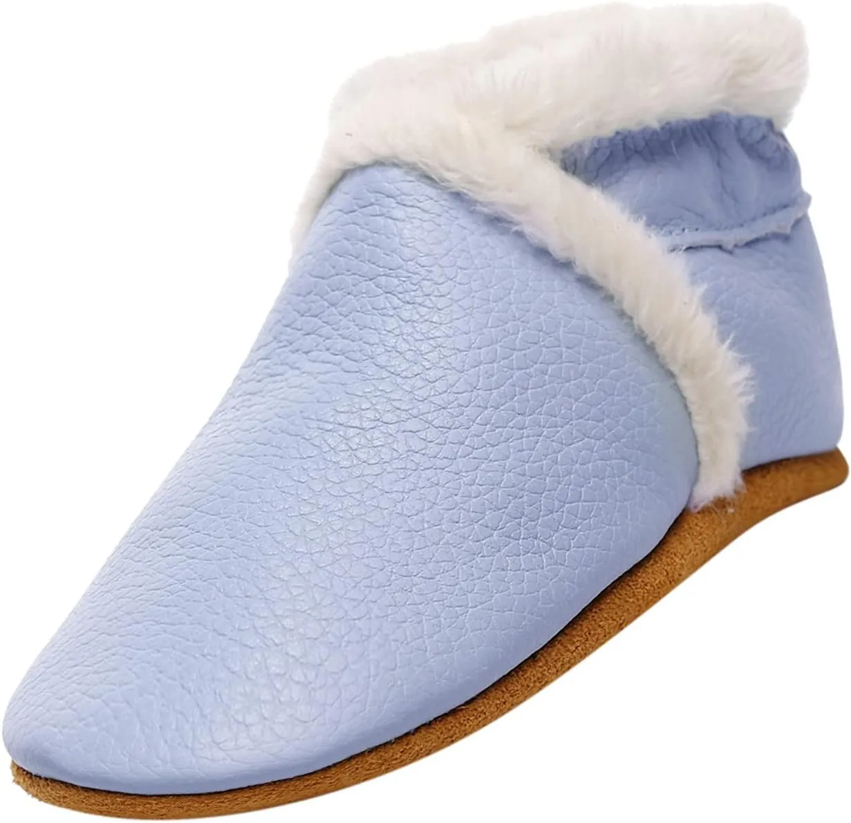 Baby Girls Mary Jane Flats Anti-Slip Plush Toddler Princess Dress Shoes Toddler Warm Cotton First Walkers Shoes