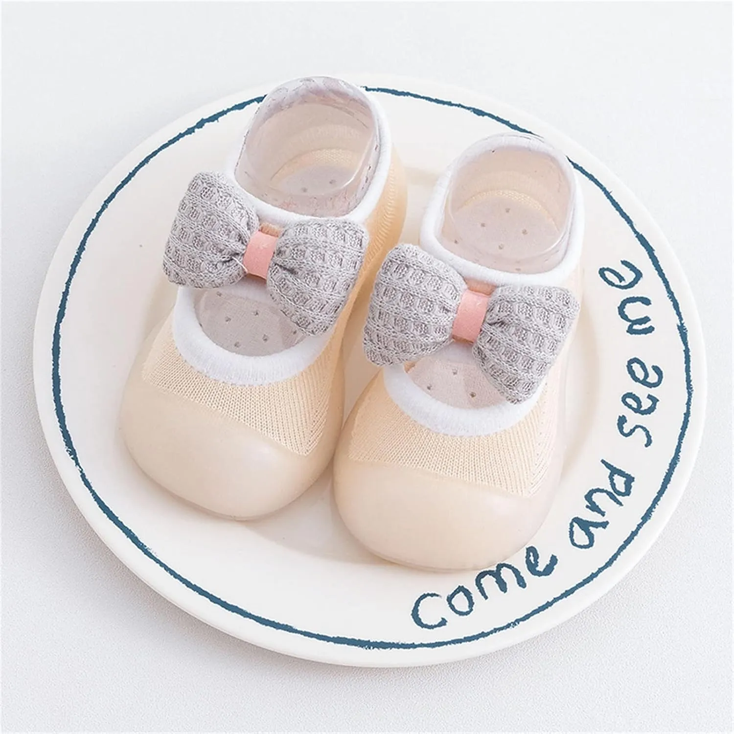 Baby Walking Shoes,Baby Sock Shoes Toddler Newborn Boys Girls Shoes Cute Bowknot Soft Antislip First Walking 0-3 Years