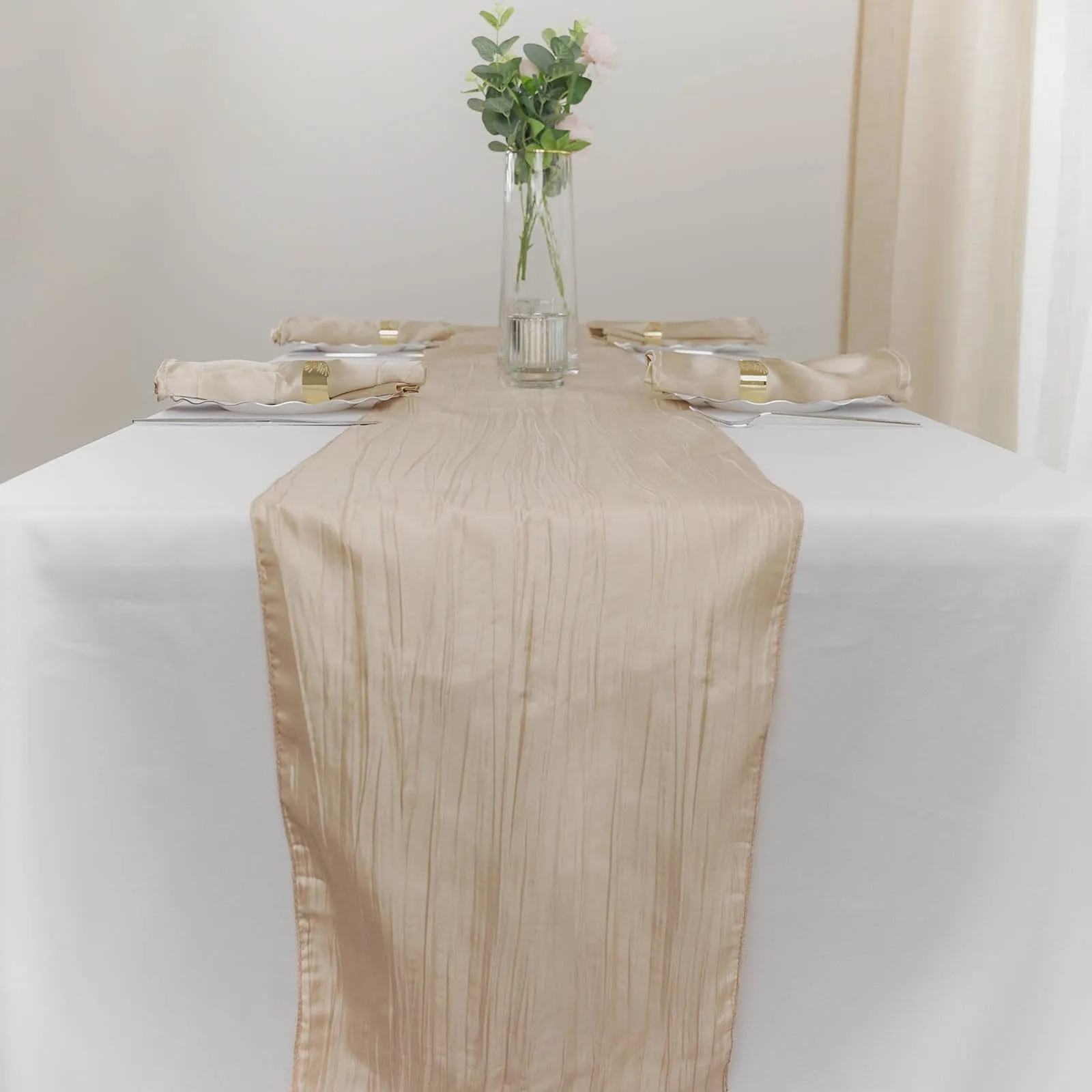 Beige Taffeta (Accordion)  Table Runners