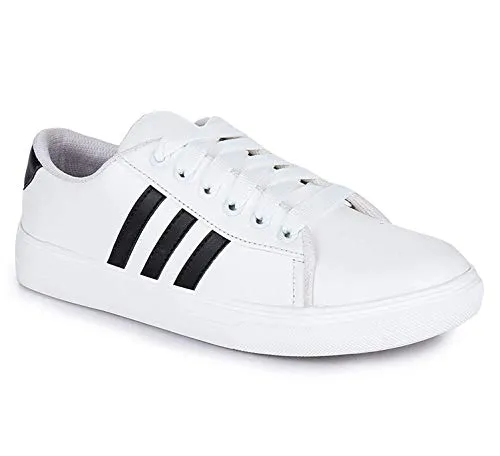 Bella Toes Presents Women's/Ladies/Female/Girls Trendy Lightweight Comfortable, Casualwear White Lace-Up Sneakers Shoes_(8804-WHITE-41)