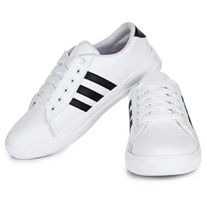Bella Toes Presents Women's/Ladies/Female/Girls Trendy Lightweight Comfortable, Casualwear White Lace-Up Sneakers Shoes_(8804-WHITE-41)