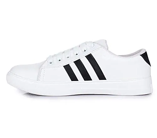Bella Toes Presents Women's/Ladies/Female/Girls Trendy Lightweight Comfortable, Casualwear White Lace-Up Sneakers Shoes_(8804-WHITE-41)