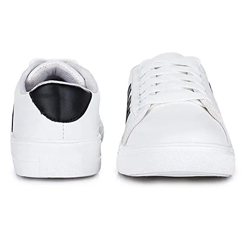 Bella Toes Presents Women's/Ladies/Female/Girls Trendy Lightweight Comfortable, Casualwear White Lace-Up Sneakers Shoes_(8804-WHITE-41)