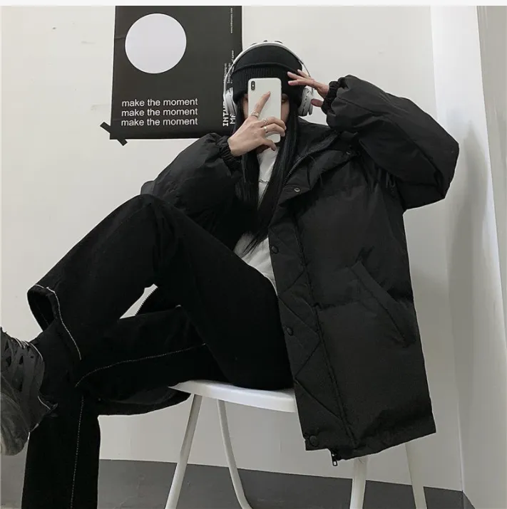 Black All-match Thick Jacket