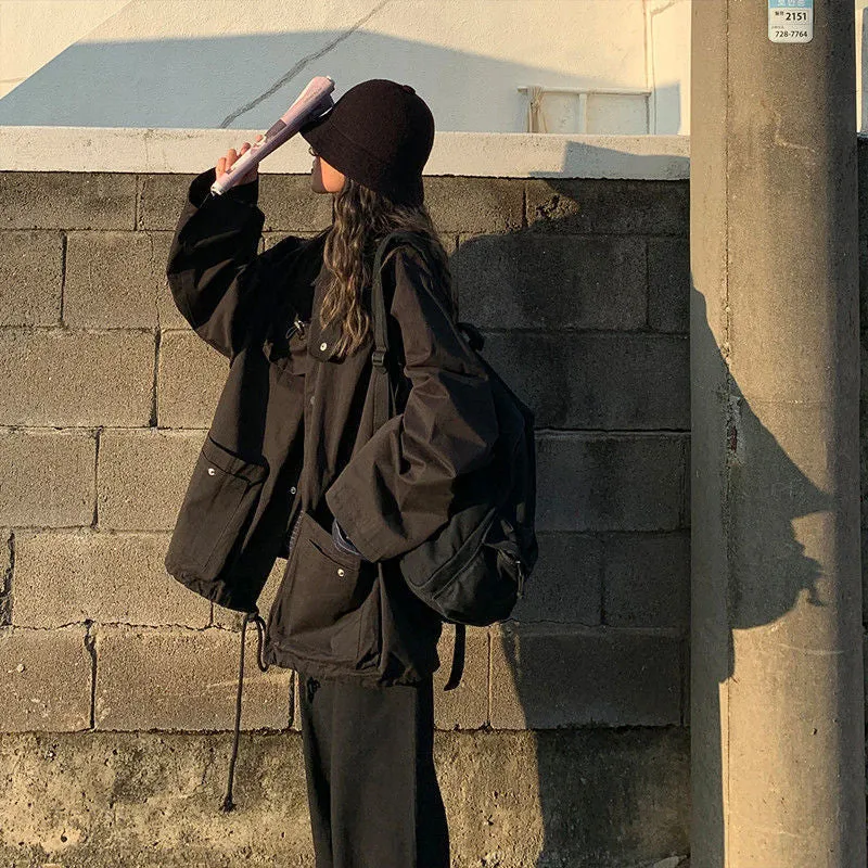 Black All-match Thick Jacket