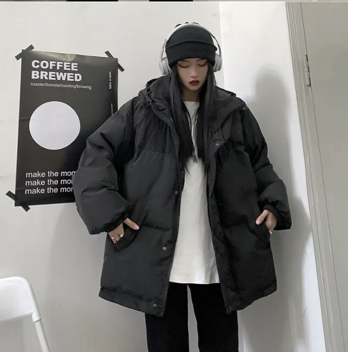 Black All-match Thick Jacket