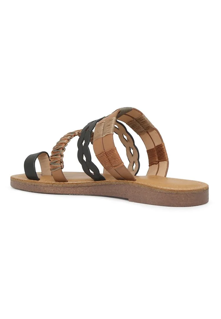 Black Sasha Strap Flats