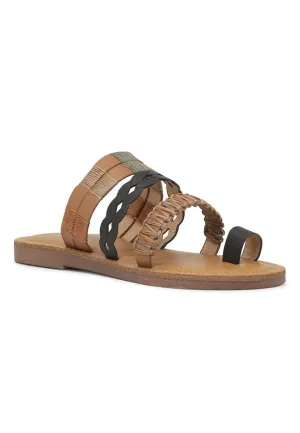 Black Sasha Strap Flats