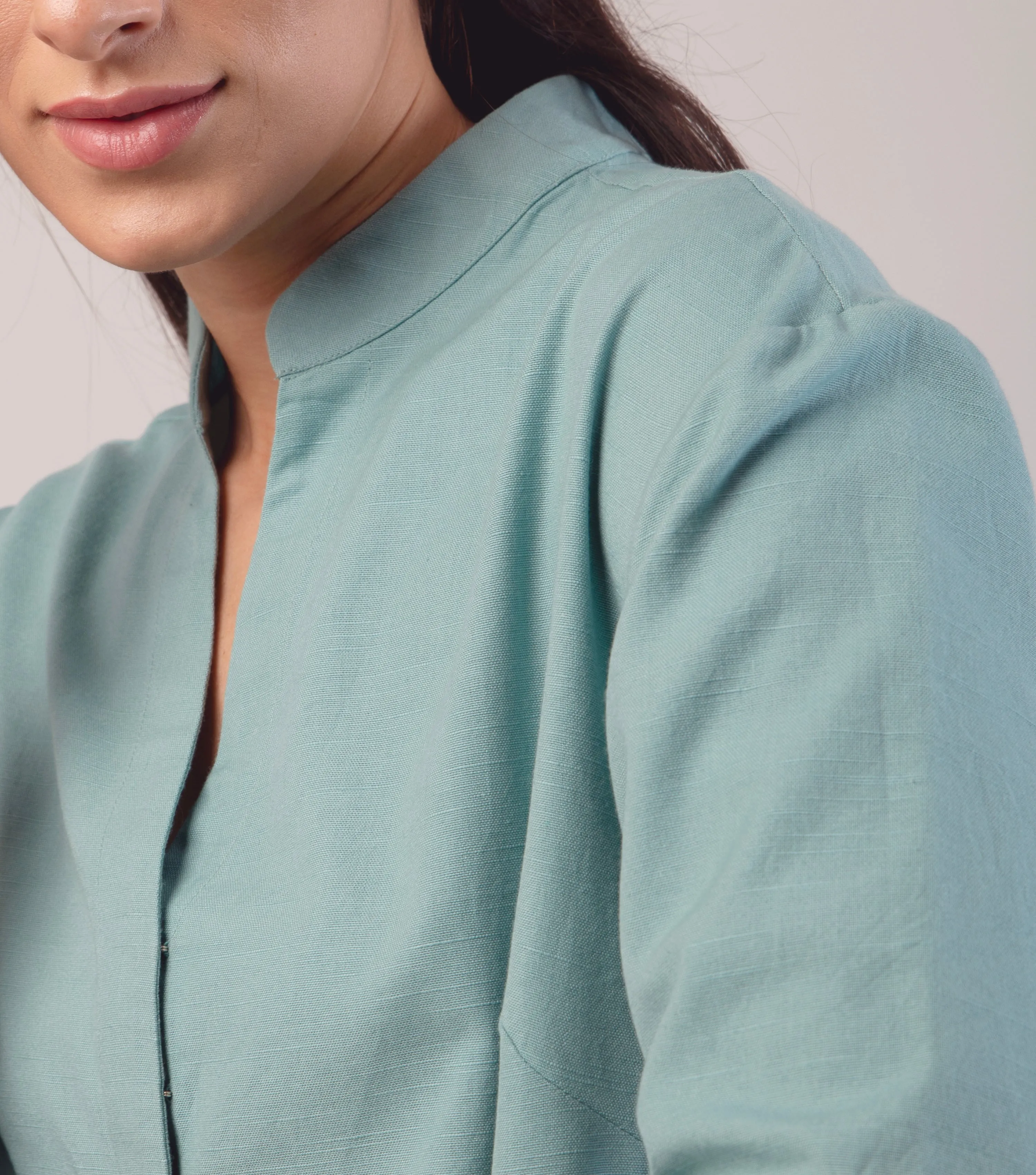 Blue Cotton Linen Tunic