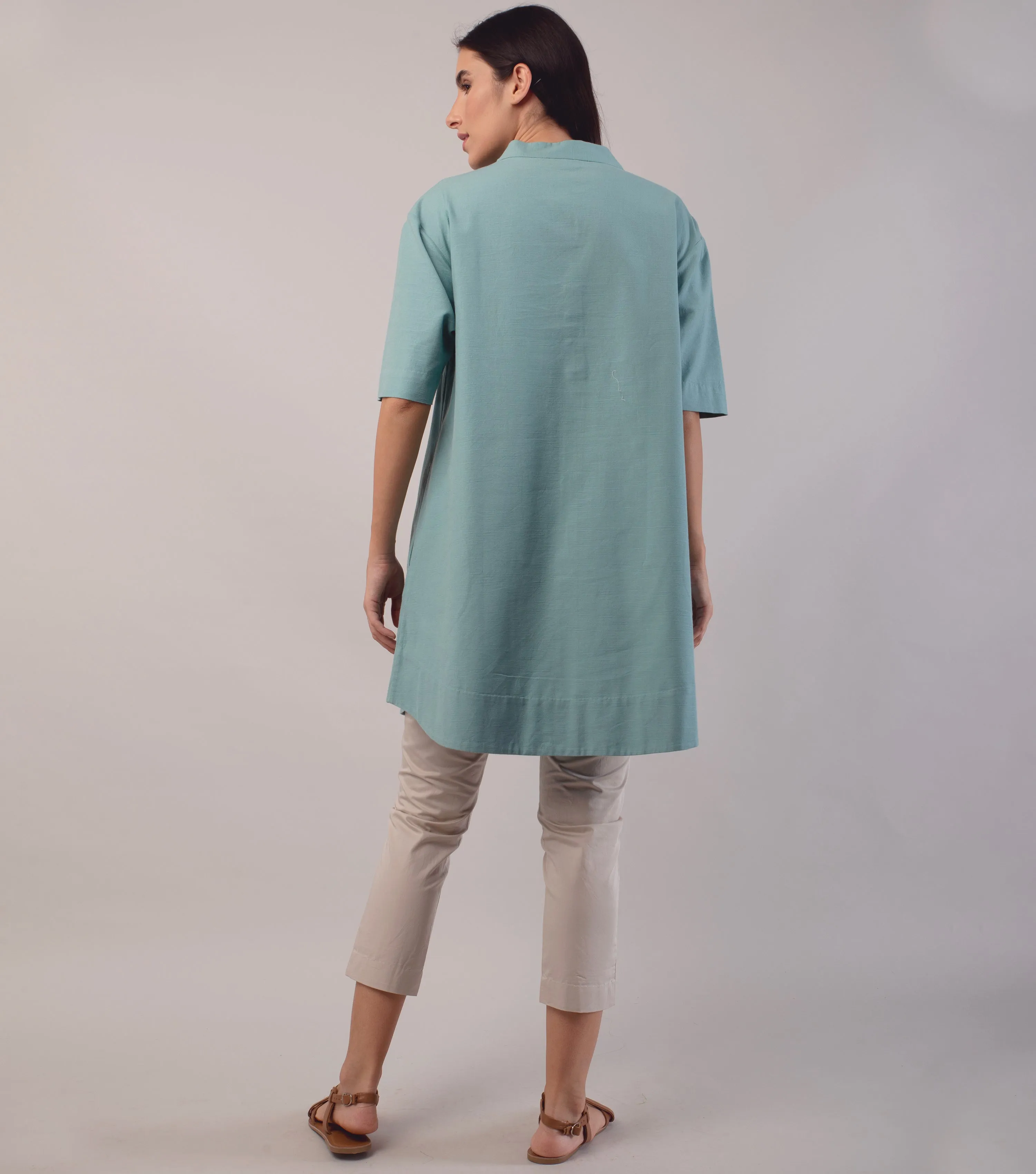 Blue Cotton Linen Tunic