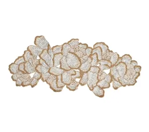 Botanica Table Runner in White, Gold, & Silver