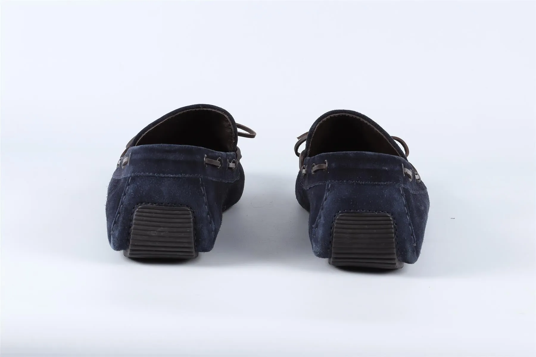 BOTTEGA VENETA NAVY MEN'S INTRECCIATO SUEDE LOAFERS EU 43.5 UK 9.5 US 10.5