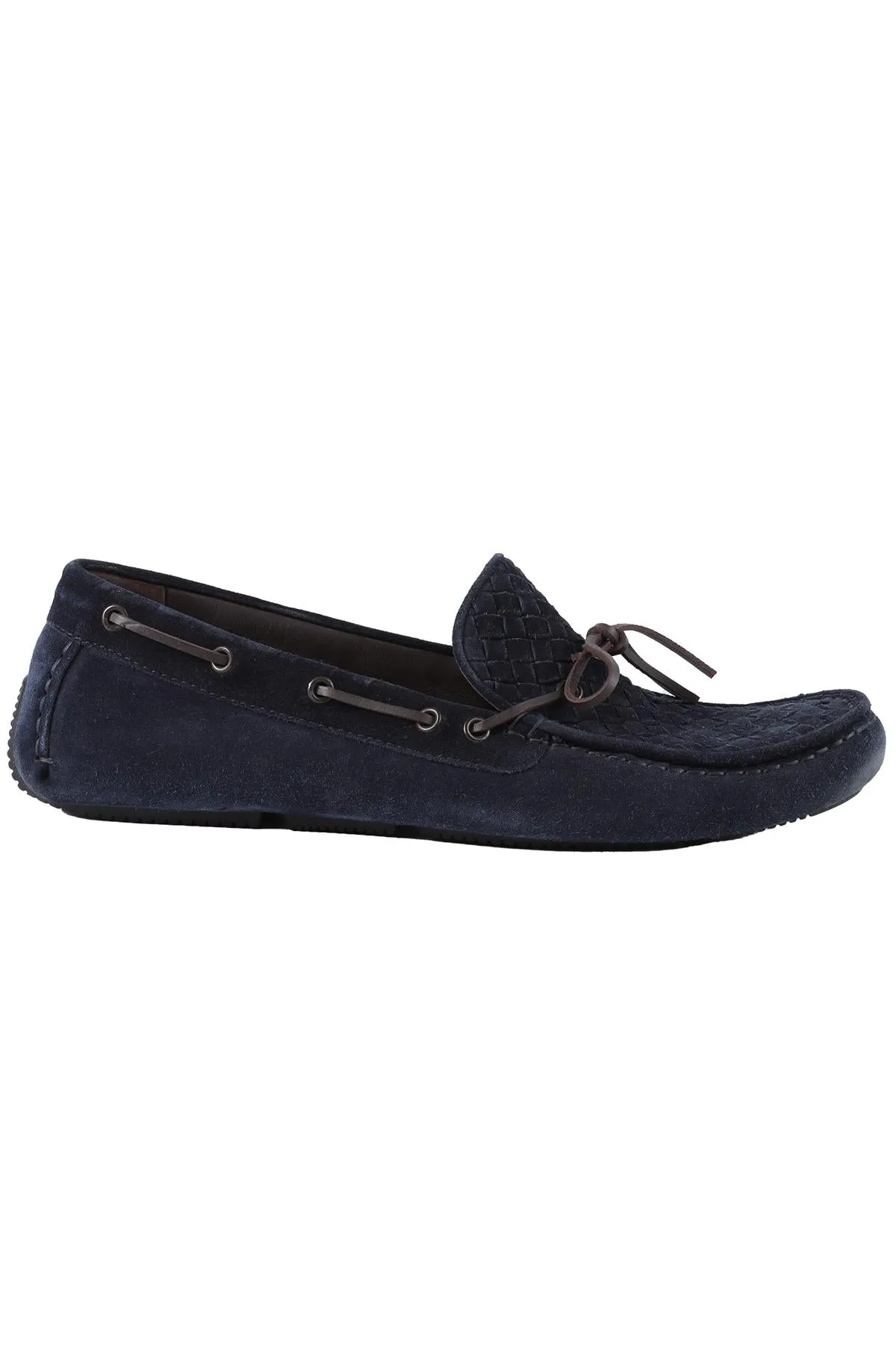 BOTTEGA VENETA NAVY MEN'S INTRECCIATO SUEDE LOAFERS EU 43.5 UK 9.5 US 10.5