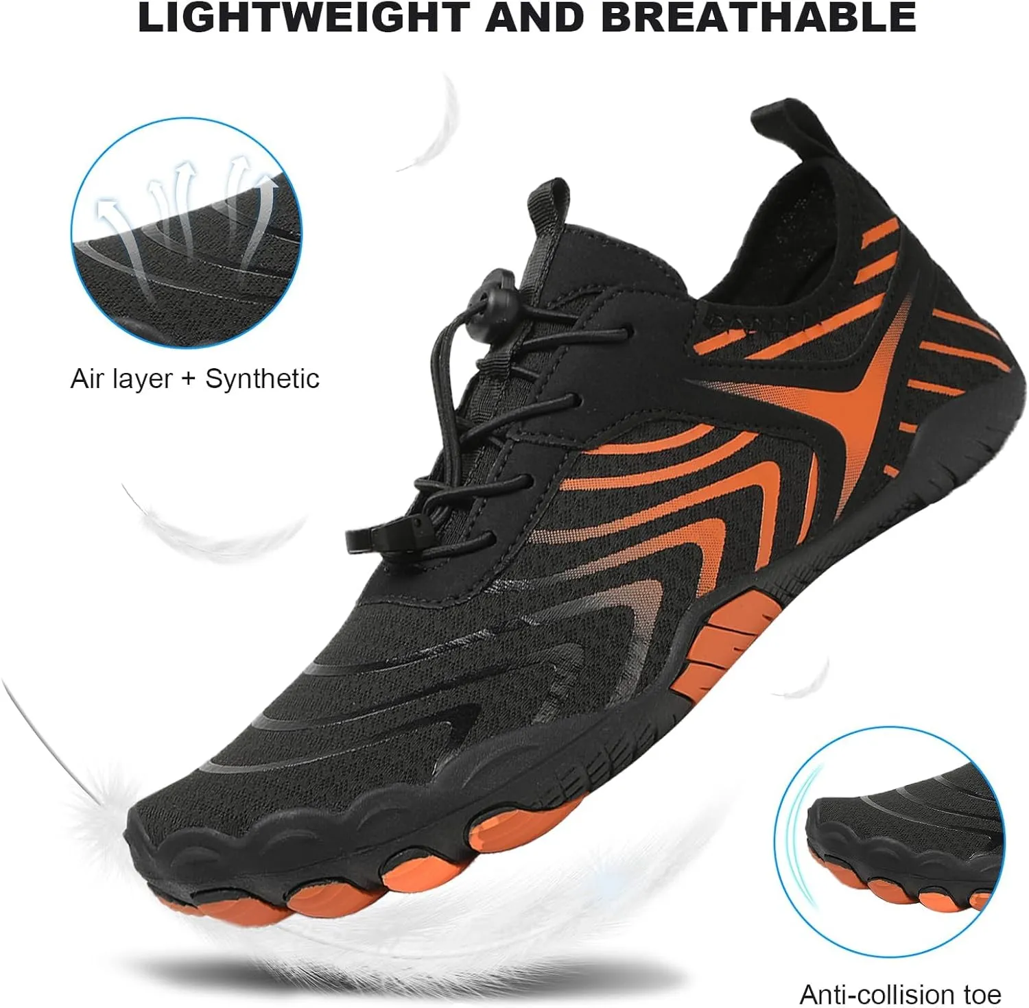 Breathable Barefoot Shoes for Women Men, Pro Barefoot Shoes with Wide Toe Box Healthy & Non-Slip Barefoot Shoes Unisex, Grounded Footwear Barefoot Walking Shoes, Athletic Outdoor Hiking Footwear
