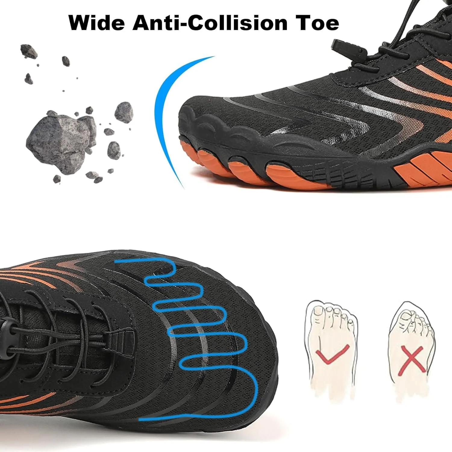 Breathable Barefoot Shoes for Women Men, Pro Barefoot Shoes with Wide Toe Box Healthy & Non-Slip Barefoot Shoes Unisex, Grounded Footwear Barefoot Walking Shoes, Athletic Outdoor Hiking Footwear