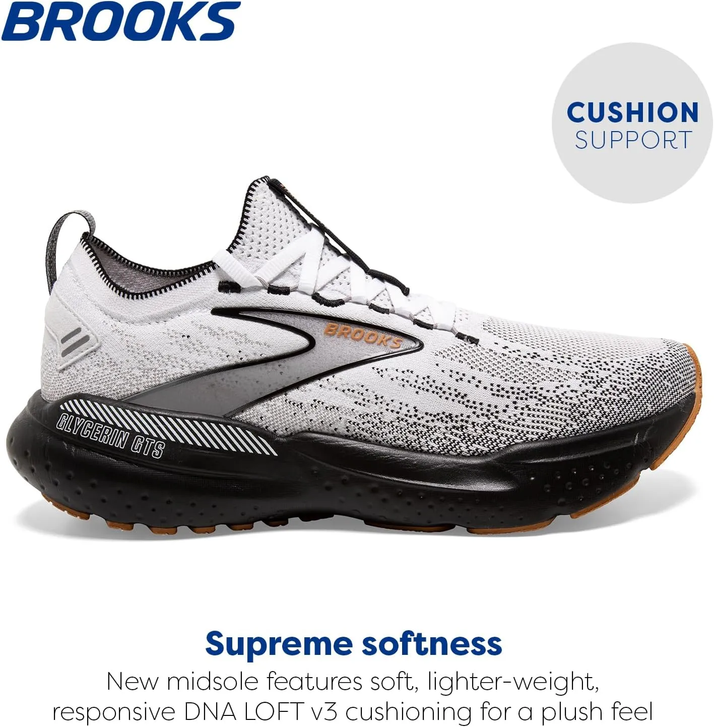 Brooks Mens Glycerin Stealthfit GTS 21 Supportive Running Shoe