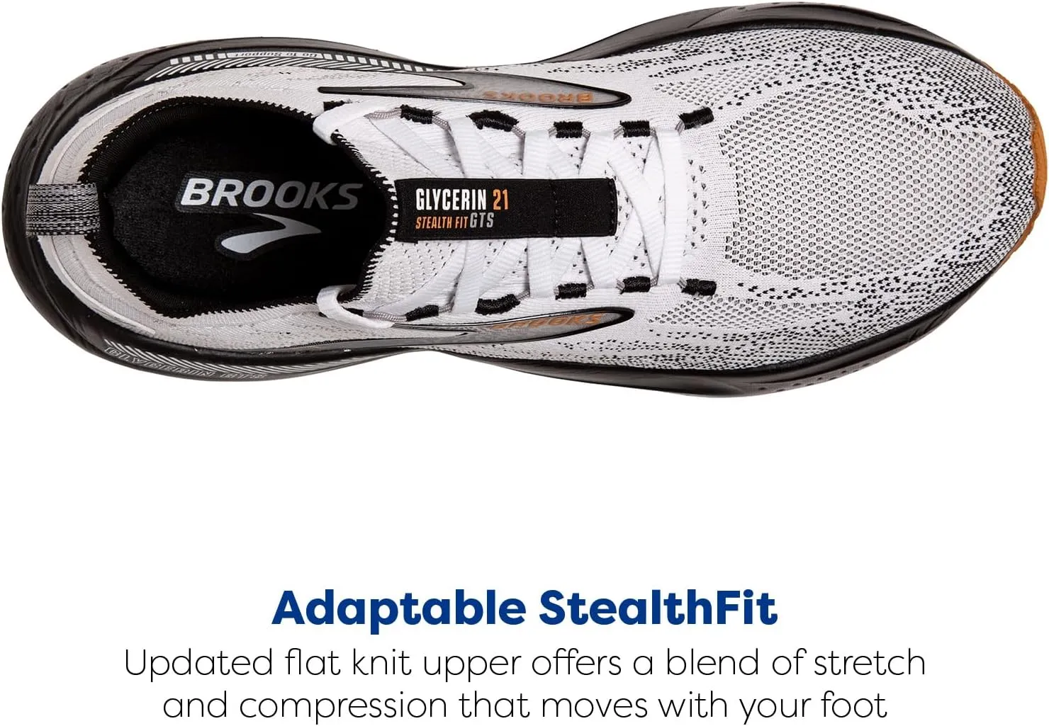 Brooks Mens Glycerin Stealthfit GTS 21 Supportive Running Shoe