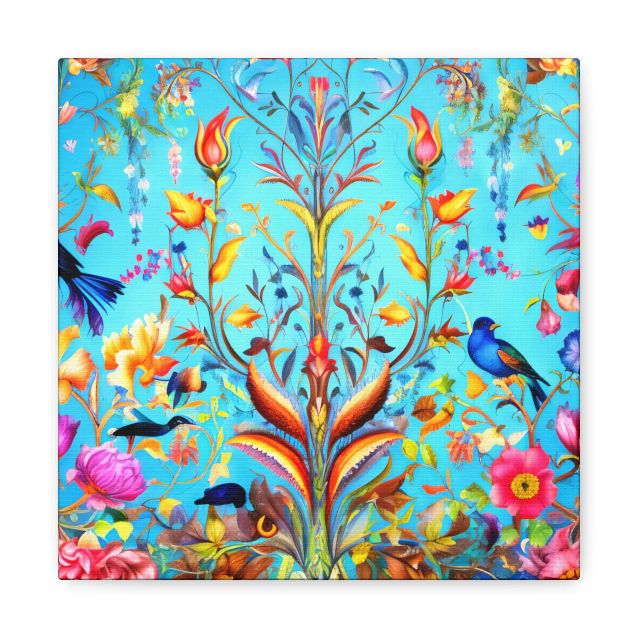 Canvas Art, Ornate Geometric Blue Mughal Dynasty, Room Decor, Wall Art, Home Decor, Matte Canvas Print