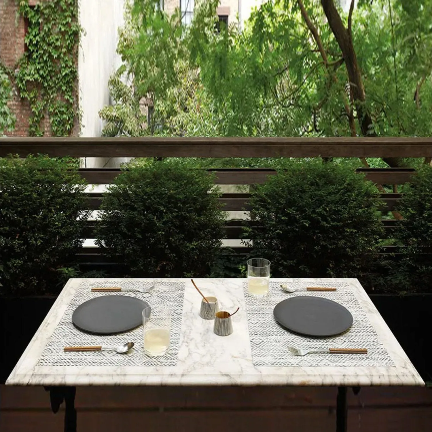 chilewich | placemat | mosaic white   black