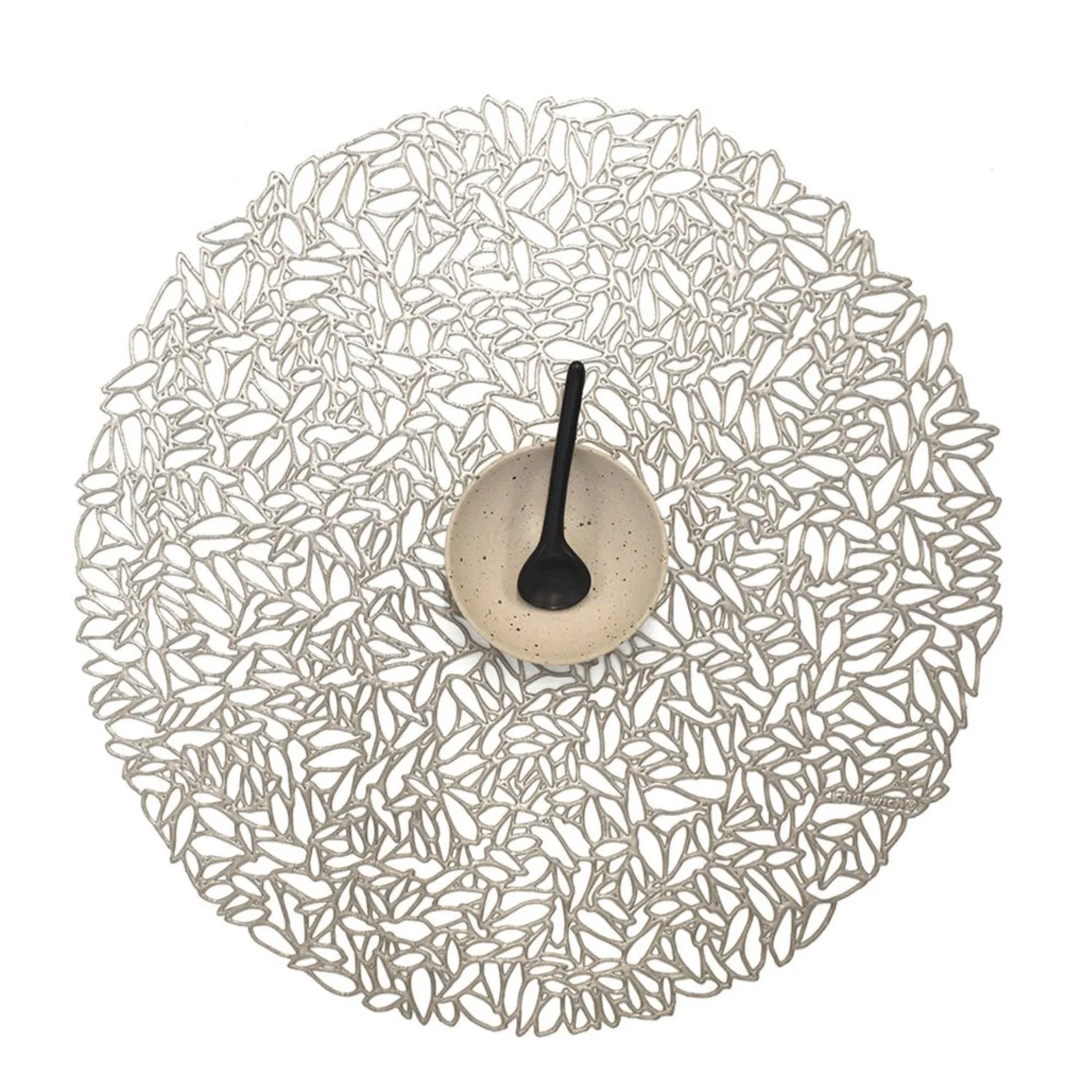 chilewich | placemat round | petal gunmetal