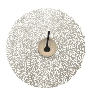 chilewich | placemat round | petal gunmetal