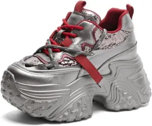 Chunky Sneakers for Women & Girls 3-Inch Platform Dress Walking Shoes for All Seasons