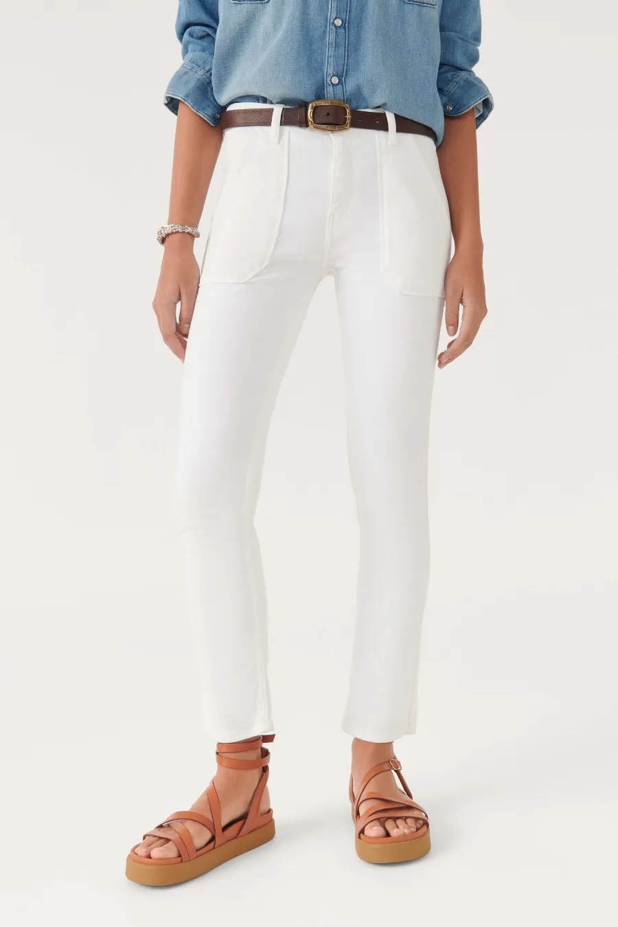 Csally Straight Leg Pants Blanc
