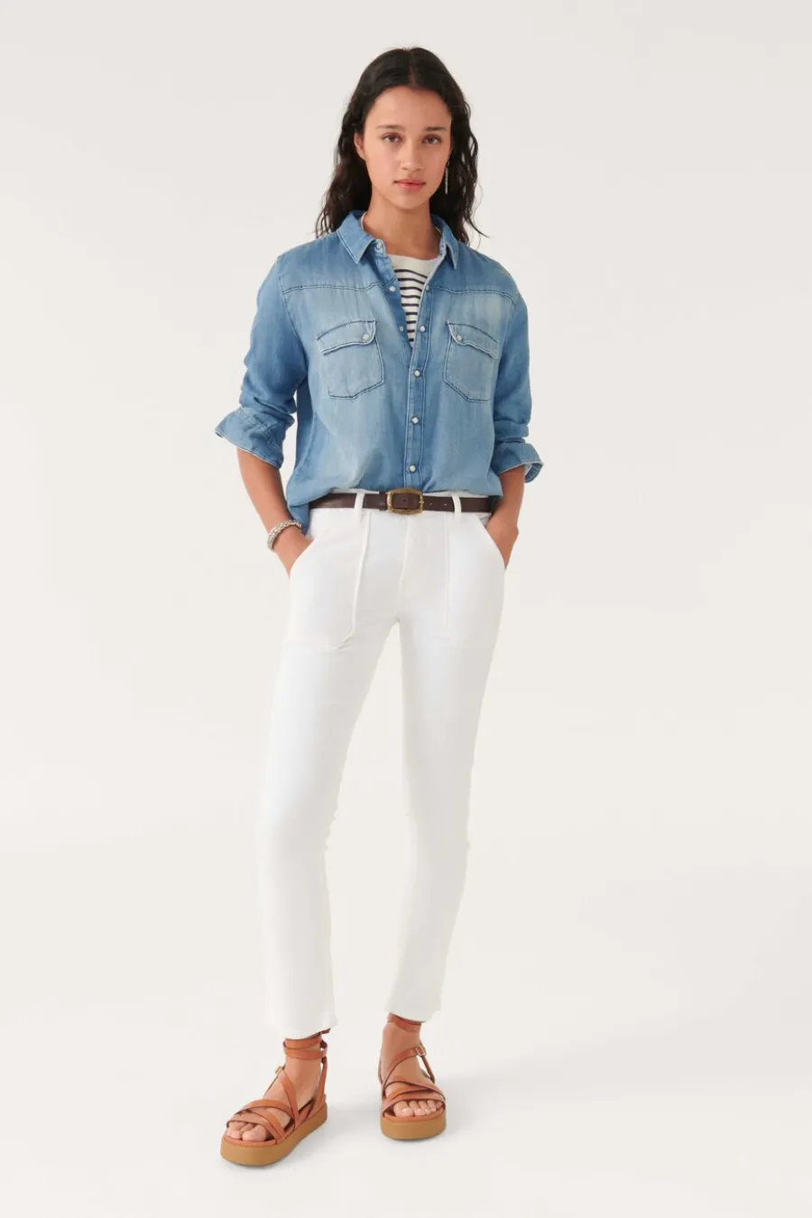 Csally Straight Leg Pants Blanc