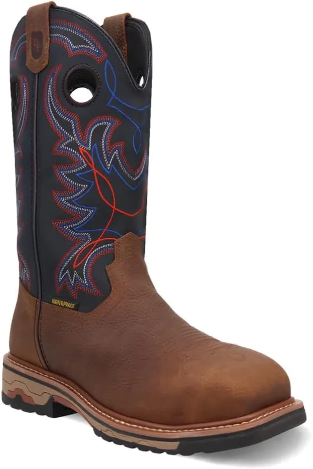 Dan Post Boots Mens Saddlebred Embroidered Waterproof Steel Toe Work/Duty - Brown