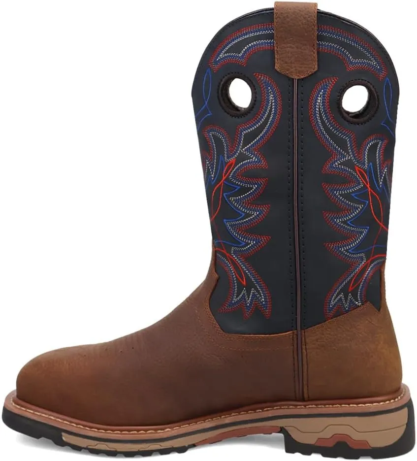 Dan Post Boots Mens Saddlebred Embroidered Waterproof Steel Toe Work/Duty - Brown