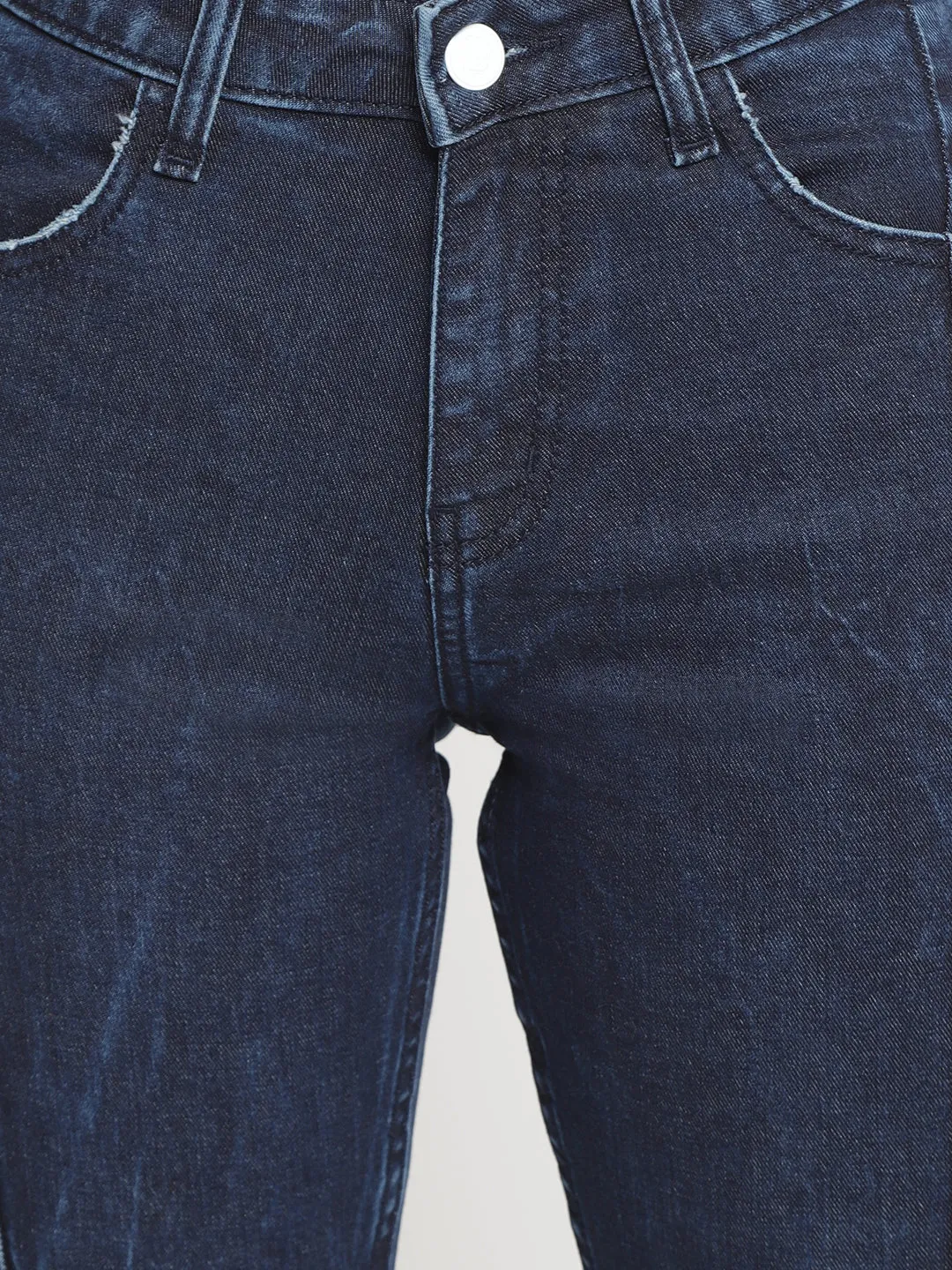 Dark Blue Cut And Sew Jeans