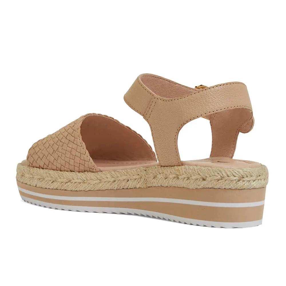 Debbie Sandal in Nude Weave Leather