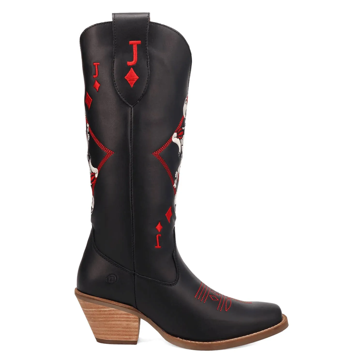Dingo Womens Jack Of Diamonds Black Leather Cowboy Boots